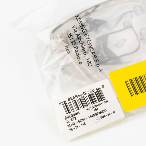 NEW Saint Laurent SL672 004 Beige Square Unisex Eyeglasses - Picture 11 of 11